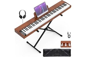 KDFDFSA 88 Key Digital Piano Keyboard,88 Key Full Size Weighted Hammer Action Electric Keyboard Piano with 200 Rhythms,200 Tones, Piano Keyboard with Stand, TriplePedal,Headphone, Carrying Bag