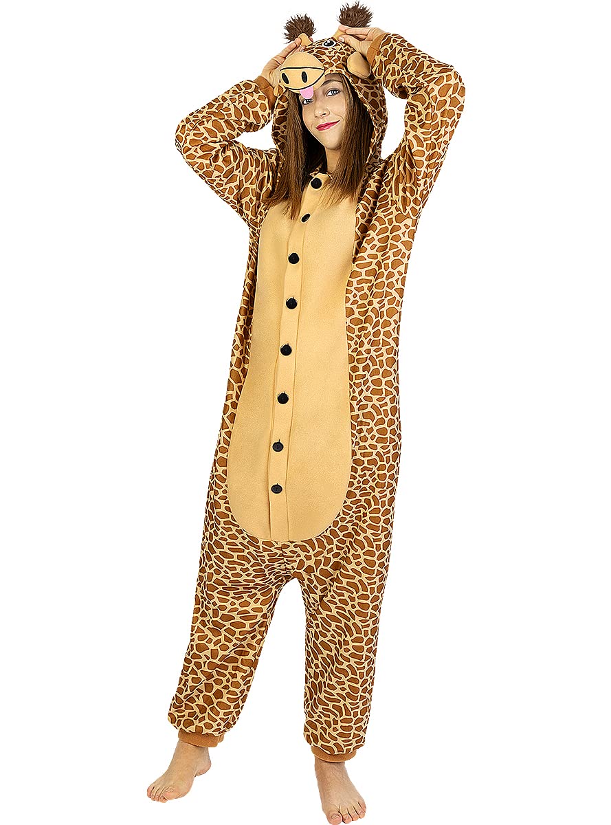 Funidelia | Onesie Giraffe Costume for men and women Animals, Desert - Costumes for adults, accessory fancy dress & props for Halloween, carnival & parties - Size S-M - Brown