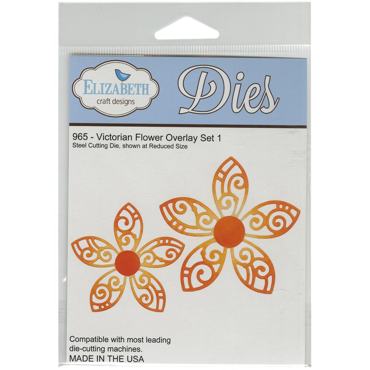 Elizabeth Craft Designs Elizabeth Craft Metal Die-Victorian Flower Overlay Set 1, Grey, Various