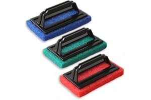 ANRANMM 3 Pack Hand-Held Pool Scrub Brush Swimming Pool Brush Scrubbing Scouring Sponge Pad for Cleaning Pool Walls, Tiles, Floors & Steps - Surface Cleaning Scrubber for Kitchen, Bathroom Tub & Spas