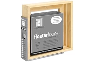 Ampersand Art Supply Floaterframe Readymade Frame for Flat and 7/8" Deep Wood Panel and Canvas Artwork, Paintings, Prints, and More, 6"x6", Maple Thin