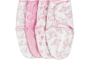 SOARWG KIDS Organic Baby Swaddle Sleep Sacks, 4-Pack Swaddles for Newborns Baby Essentials, Infant 0-3 Months, 100% Cotton Soft & Snug Adjustable Wrap Nursery Swaddling Blankets Improves Sleep