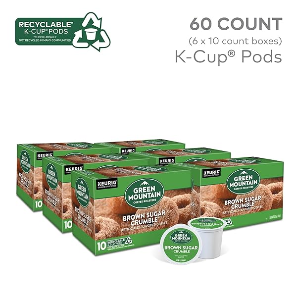 GREEN MOUNTAIN COFFEE ROASTERS BROWN SUGAR CRUMBLE KEURIG SINGLE-SERVE K-CUP PODS, MEDIUM ROAST COFFEE