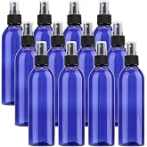 Tosnail 12 Pack 8 Ounce Plastic Spray Bottles Mist Spray Bottle with Black Fine Mist Sprayer - Blue