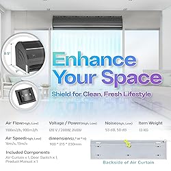 DuraSteel Wall Mounted Air Curtain Fan - Dark 36