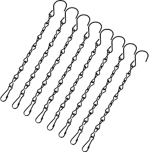 eBoot 8 Pack 9.5 Inches Hanging Chains for Bird Feeders, Billboards, Chalkboards, Planters and Decorative Ornaments (Black, 9.5 Inch)