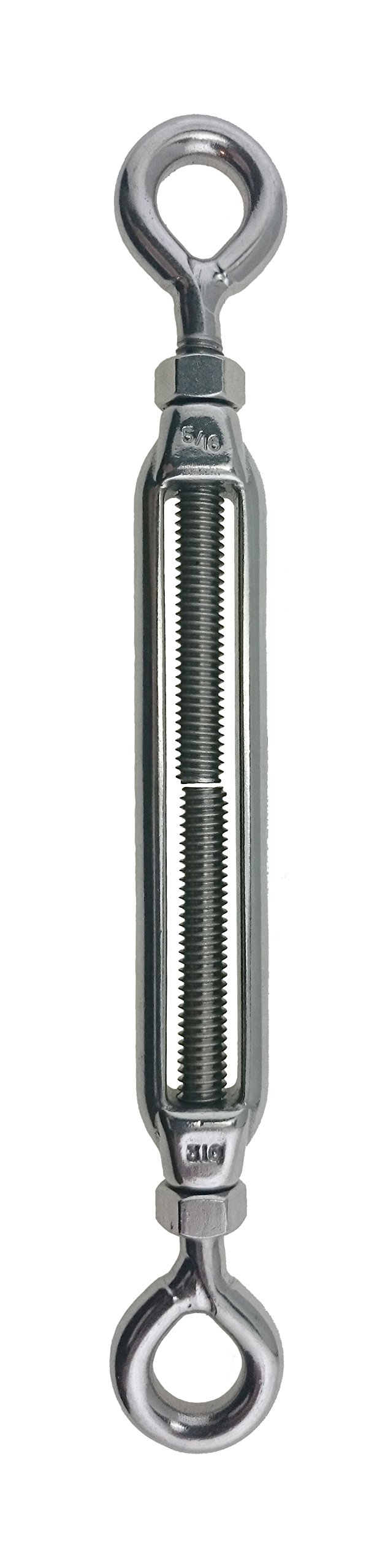 US STAINLESS Stainless Steel (316) M8 (5/16") 8mm Turnbuckle Eye and Eye with Locknuts Marine Grade M8 Metric Thread