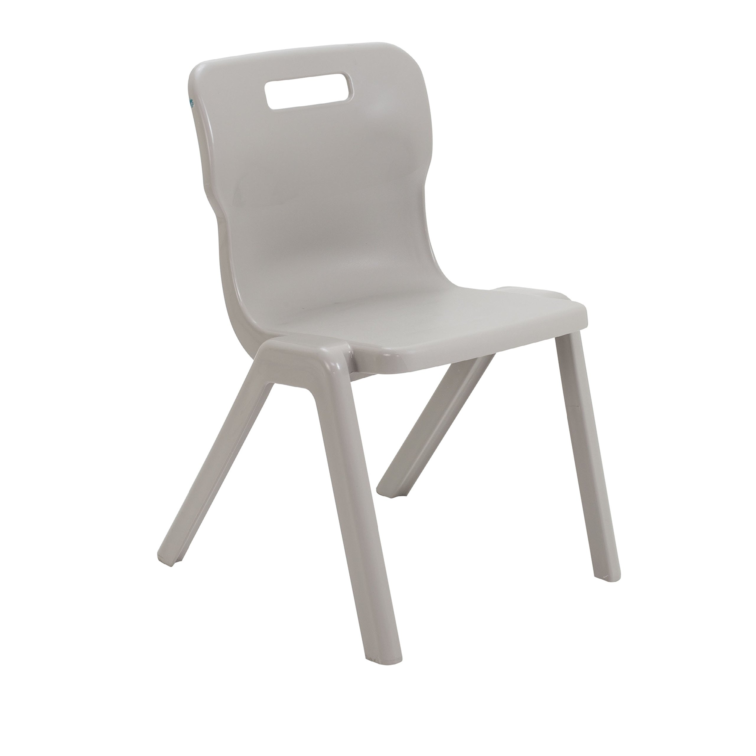 Titan One Piece Classroom Chair, Plastic, Grey, Size 6 for Ages 13+ Years