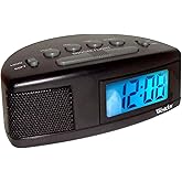 Westclox Extra Loud Alarm Clock for Heavy Sleepers, Easy-to-Read LCD Display with Adjustable Alarm and Snooze (Black)