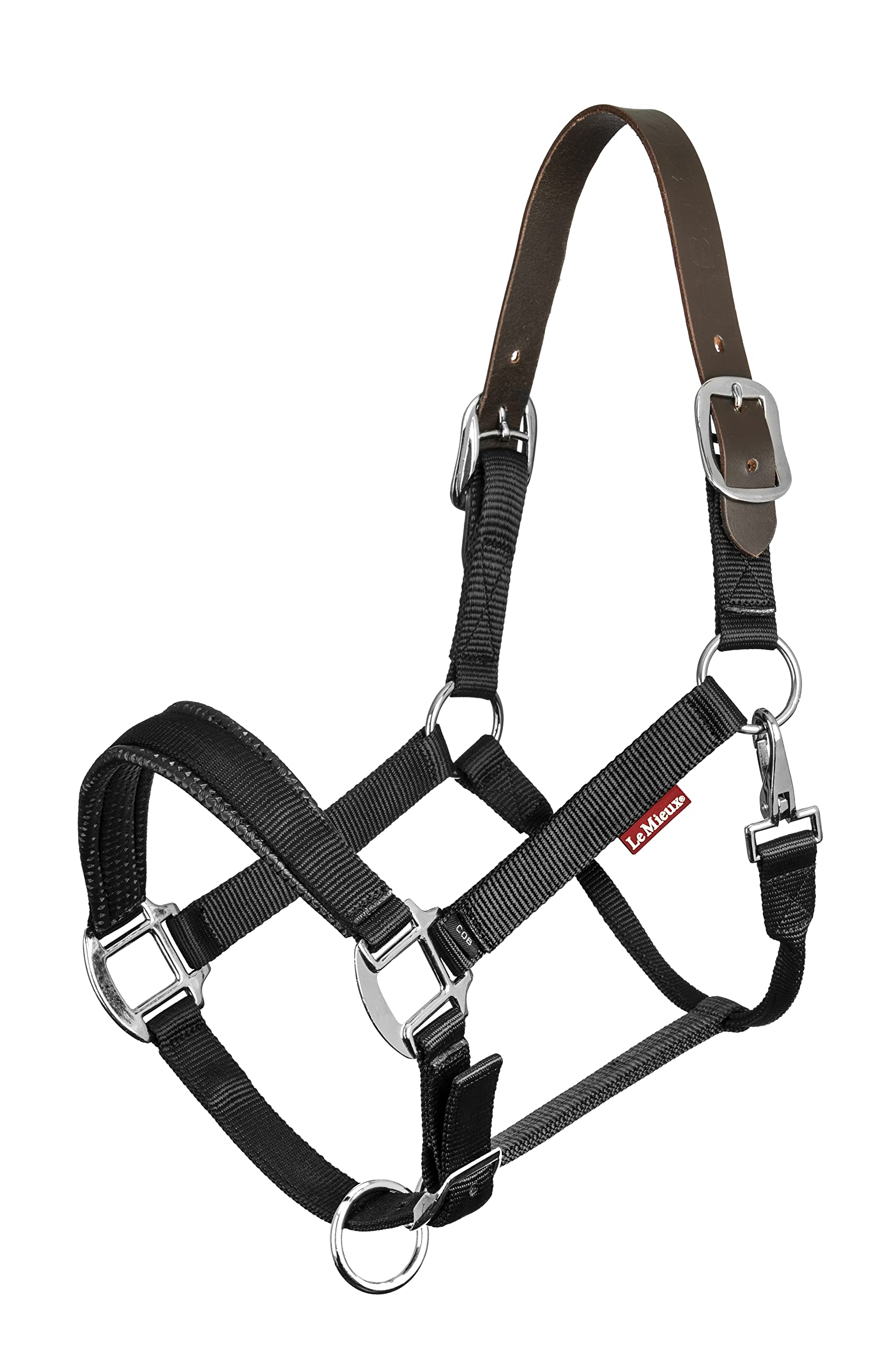 LeMieux Breakaway Headcollar for Horses & Ponies in Black/Brown - Premium Nylon - Easy to Use - Full