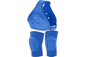 VioraWhite Wrestling Headgear for Kids Youth with Protective Knee Pads Soft Grappling Headgear Wrestling Ear Protection Thick Sponge Anti Slip Knee Sleeve for Sparring Brazilian Jiu Jitsu