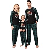 MISSKY Christmas Pajamas for Family 2022, Matching Family Pajamas Sets Holiday Plaid Xmas Pjs for Women Couple