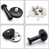 HAOCHEN 4 Black Stainless Steel Round Concealed Wall Hooks Heavy Duty for view 5