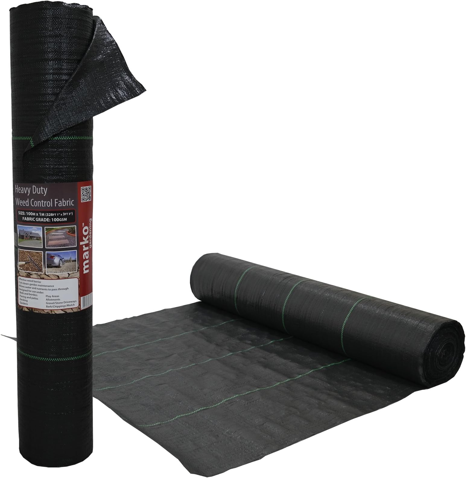 100M x 1M Heavy Duty 100g/m² Weed Control Ground Cover Tarpaulin Material Rolls