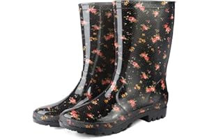 DaeRainy Women's Mid-calf Rain Boots Waterproof Non-slip for Gardens,Fishing,Farm,Outdoor Work Boots