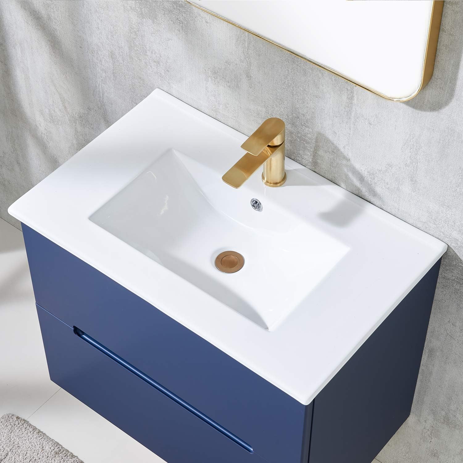 Modern 29 Blue Wall Mounted Bathroom Vanity Modern 29 Blue Wall Mounted Bathroom Vanity