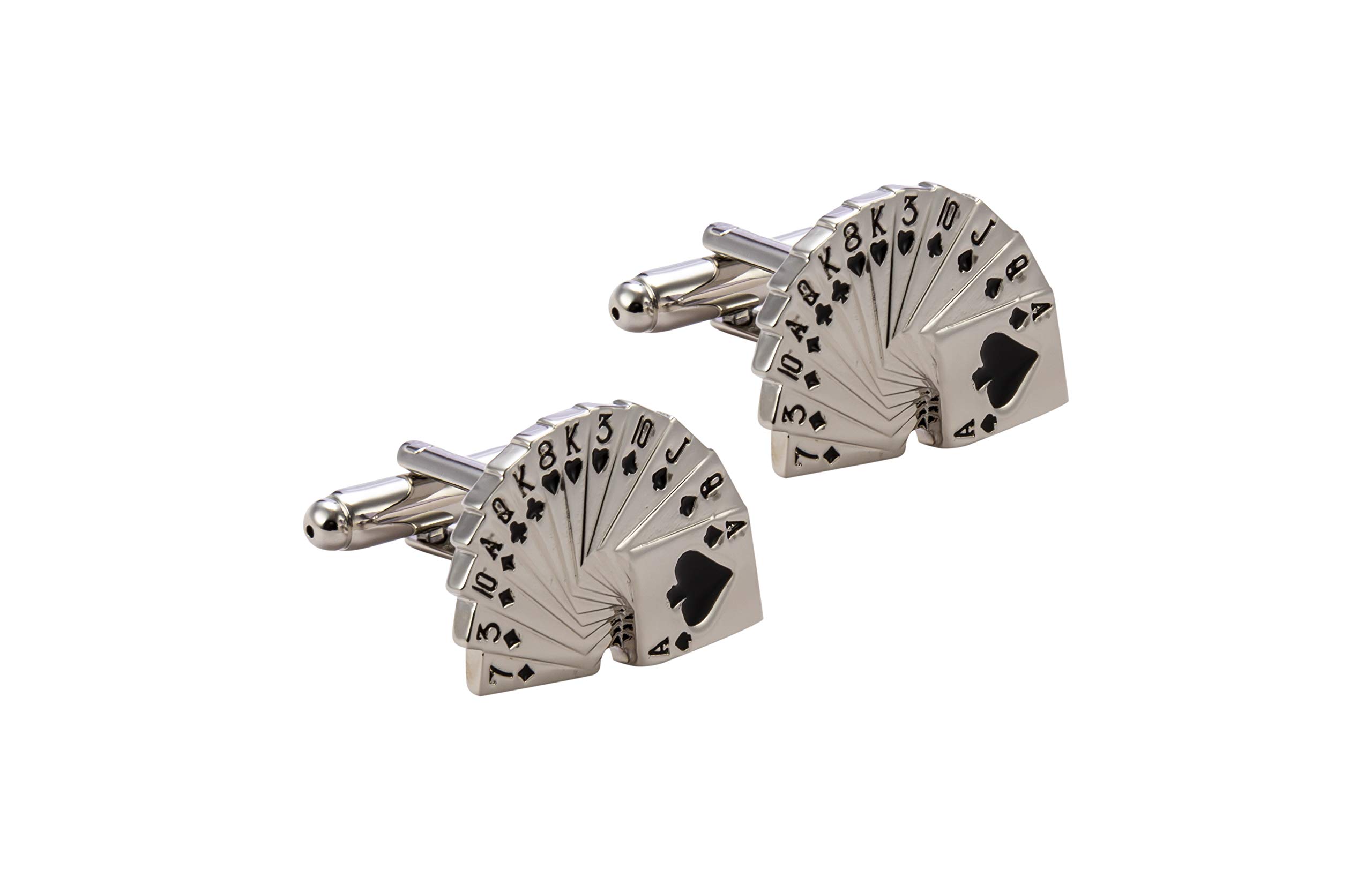 Knighthood Playing Card Cufflinks for Men Silver