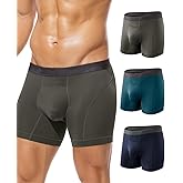 Arjen Kroos Men's Ice Silk Underwear Trunks Athletic Pouch Boxer Briefs for Men 3 Pack