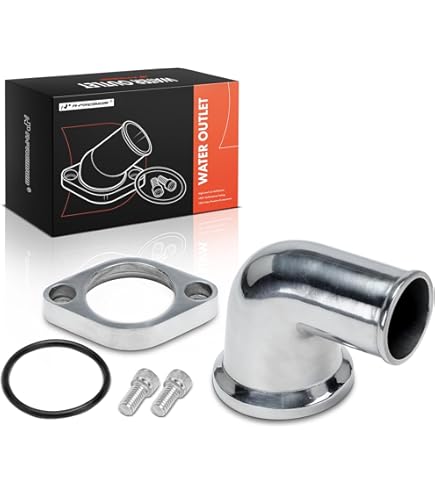 Thermostaat Behuizing Kit, CNC Aluminium Waterhals Thermostaat Behuizing 15° Vervanging voor SB & BB 265 283 305 327 Motoren Zwart