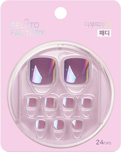 Amazon Co Jp Gelato Factory ワンタッチフットネイルチップ パープルマーメイド 1秒整形無粘着剤 Glue Free 貼るだけマニキュアジェルネイルネイルチップシールネイルパーツセルフネイル Beauty