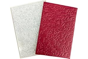 DIYology 3D Mushroom Embossing Folders for Card Making, 3 d Autumn Leaves Texture Embossing Folder Template for DIY Paper Crafting Scrapbooking Polymer Clay Decoration