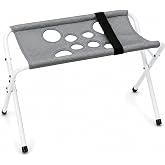 Lisonus Dog Grooming Hammock with Stand, Pet Sling for Cats and Small Dogs | Breathable Polyester, 8-Hole Fit, Fixing Strap, Sturdy 2 Mm Iron Frame, Compact Home Grooming Support
