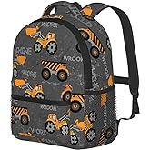 PAYOHTO Toddler Backpack for Boys Construction Machines Cars Truck Tractor Kids Backpack Preschool Bookbag Kindergarten Mini Travel School Bag for Age 3-8
