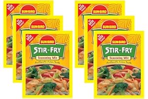 SUNBIRD Stir Fry Seasoning Mix Packets - Asian Stir-Fry Recipe - 0.75 Ounces Each (Pack of 6)