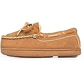 NORTY Moccasin House Slippers for Kids- Slip-On Toddler Shoes for Boys and Girls - Suede - Runs True to Size