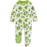 uideazone Baby Girls Footed Pajamas Zip-Front One-Piece Sleeper Non-Slip Footie Cute Pattern Jumpsuit PJs 0-12 Month