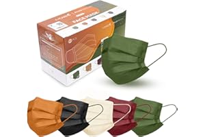 FriCARE Face Masks Disposable for Adults, 4 Ply ASTM Level 3, Allergy Protection, Individually Wrapped, 50 Pack, Assorted Fall