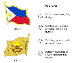 Philippines Flag Lapel Pin - Enamel Metal National