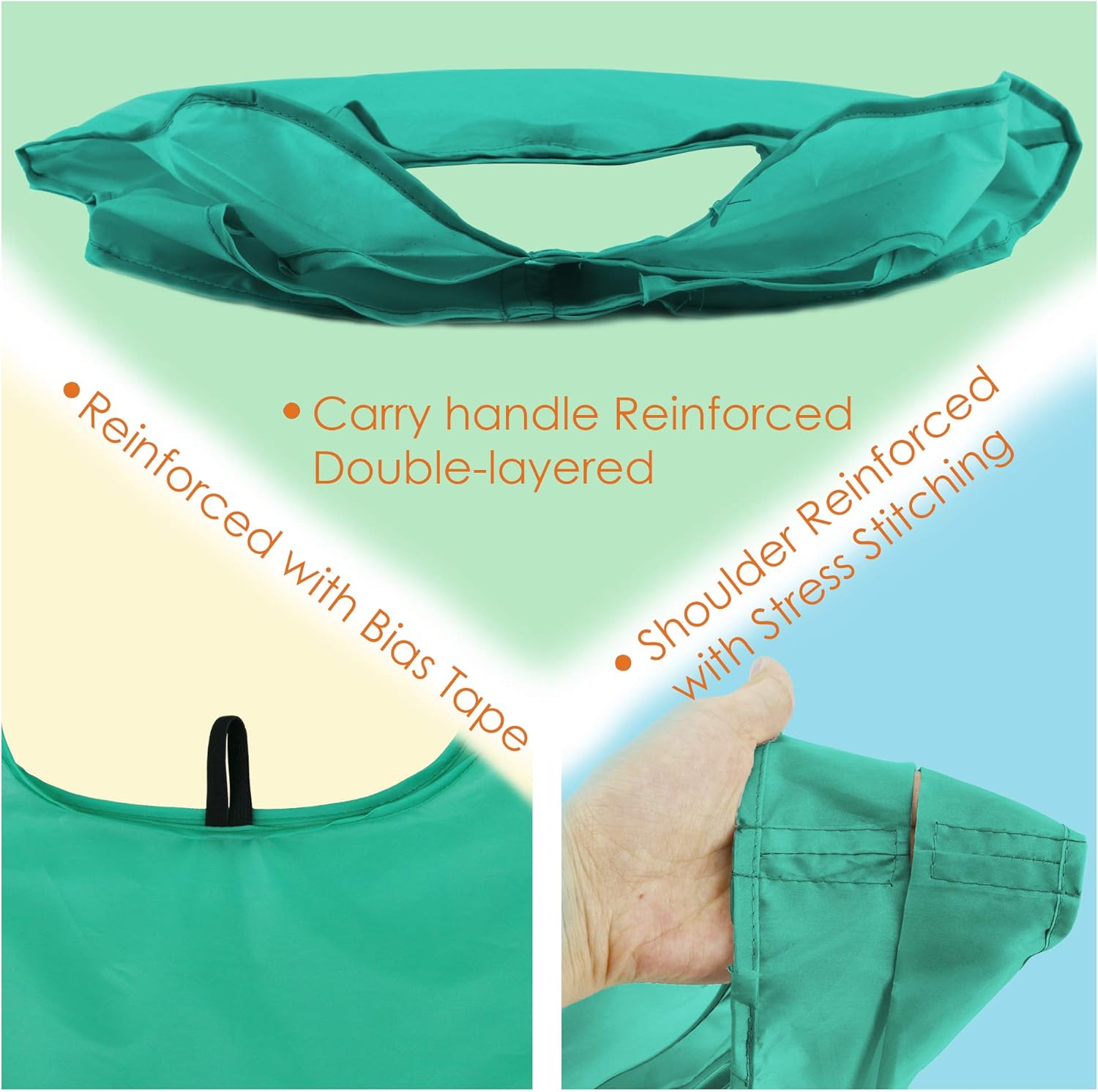 Reusable-Grocery-Bags-Foldable-Machine-Washable-Reusable-Shopping-Bags-Bulk Colorful 10 Pack 50LBS Extra Large Folding Reusable Bags Totes w Zipper Storage Bag Sturdy Lightweight Polyester Fabric - Image 5