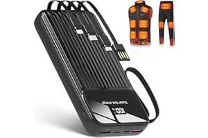 THETHEKU 40000mAh Heated Vest Battery Pack 5V USB Power Bank Fits for Ororo/Weamest/Tidewe/Venustas Electric Heating Jacket/Hoodie/Coat/Blanket/Chair for Men Women Portable Charger for iPhone