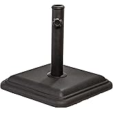 US Weight 26 Pound Umbrella Base - Cast Stone Outdoor Umbrella Stand - for Use with Umbrella Poles 1.3" to 1.8" - Designed to be Used with Patio Table - Black
