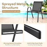 TANGZON Garden Dining Chairs Set of 4 Black Stackable Outdoor Armchairs view 3