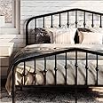 SHA CERLIN Full Size Metal Platform Bed Frame with Victorian Style Wrought Iron-Art Headboard/Footboard, No Box Spring Required, Black