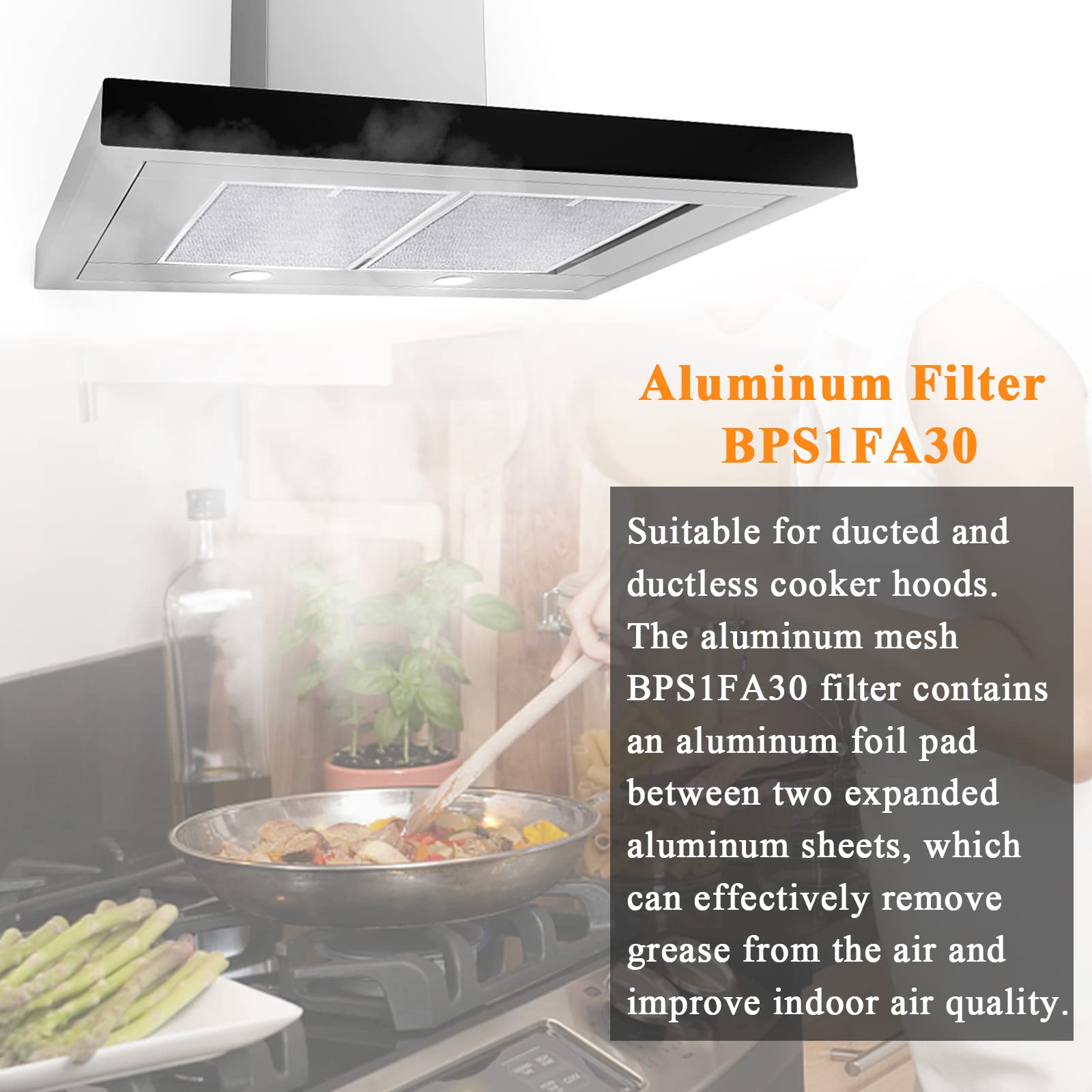 2025 UPDATE BPS1FA30 Range Hood Aluminum Filter 2 Pack by Blutoget - 11-3/4