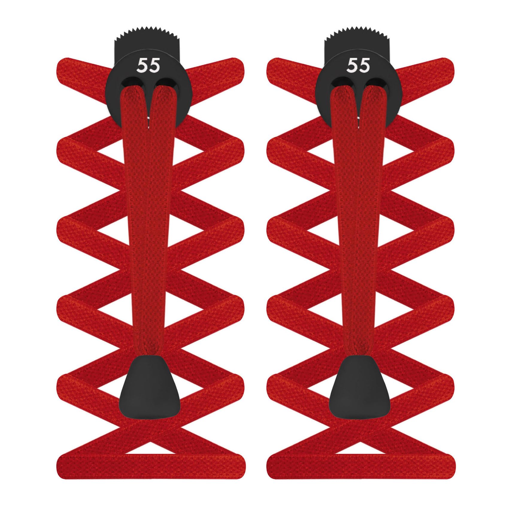 55 Sport FLAT Elastic Lock Shoelaces (Red)
