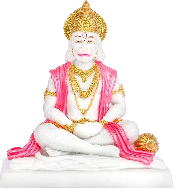 Buy BS Handicrafts Sitting Hanuman ji Idol Marble Murti/Statue for