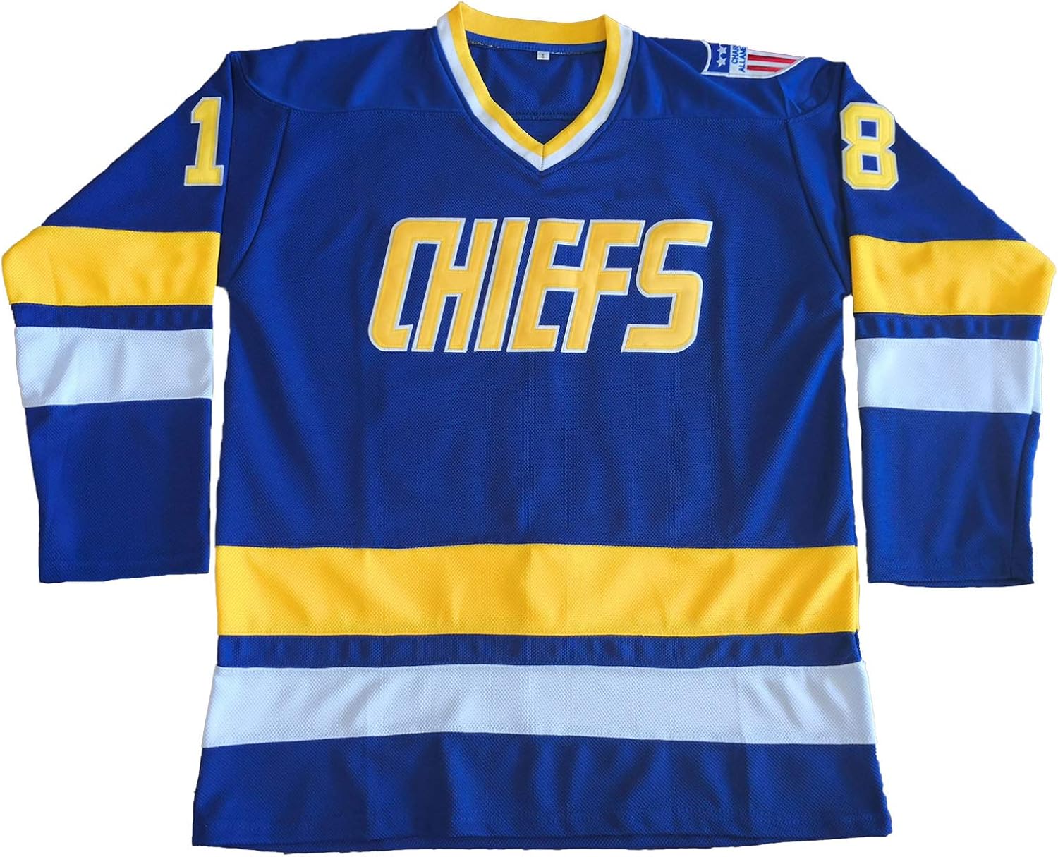 Men Hanson Brothers Jersey,Charlestown Chiefs 16 Jack 17 Steve 18 Jeff Slap Shot Movie Ice Hockey Jersey Stitched Blue White: Clothing