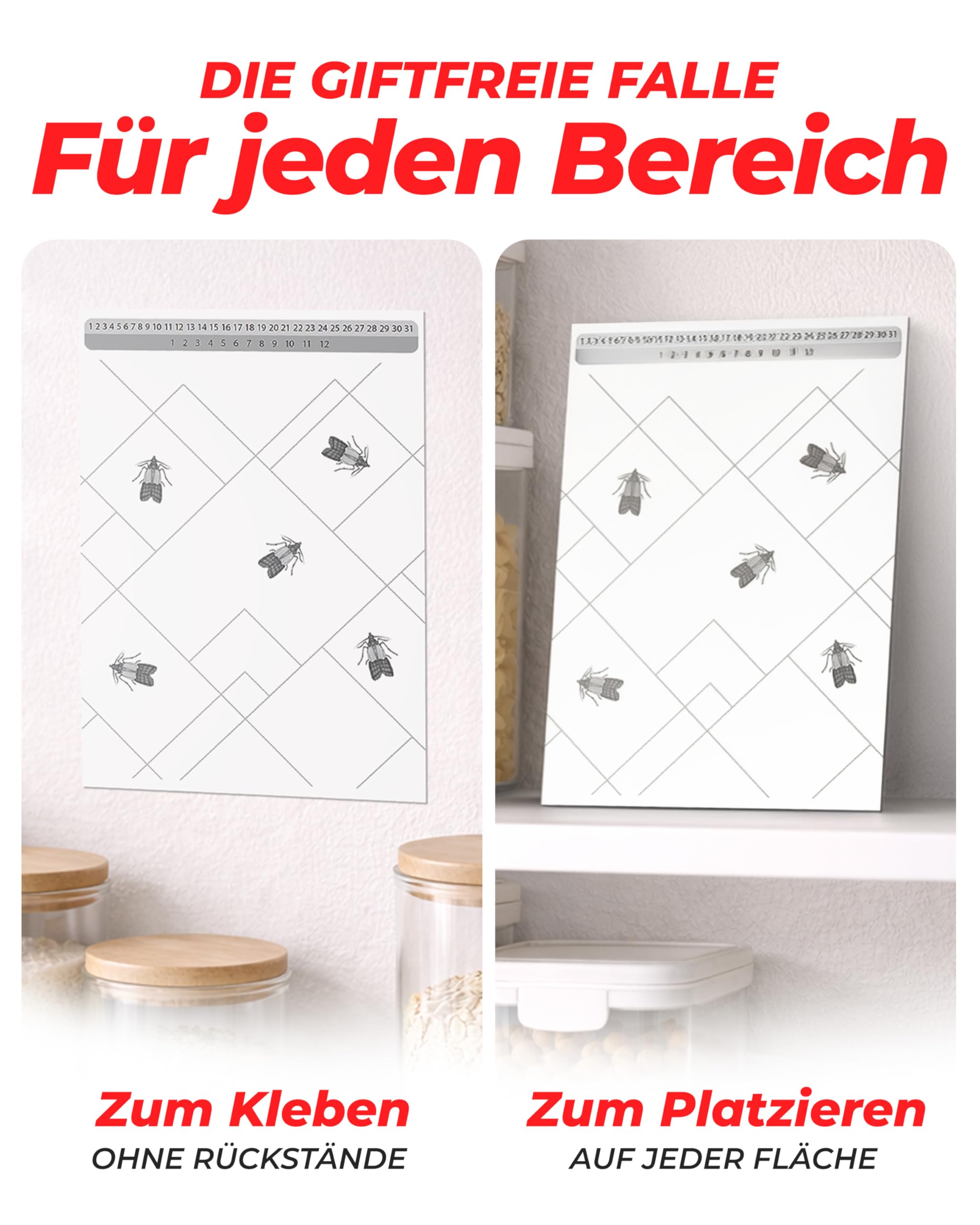 PIC Lebensmittelmotten Falle, 18 Stück Starke Pheromonfallen gegen Motten 5