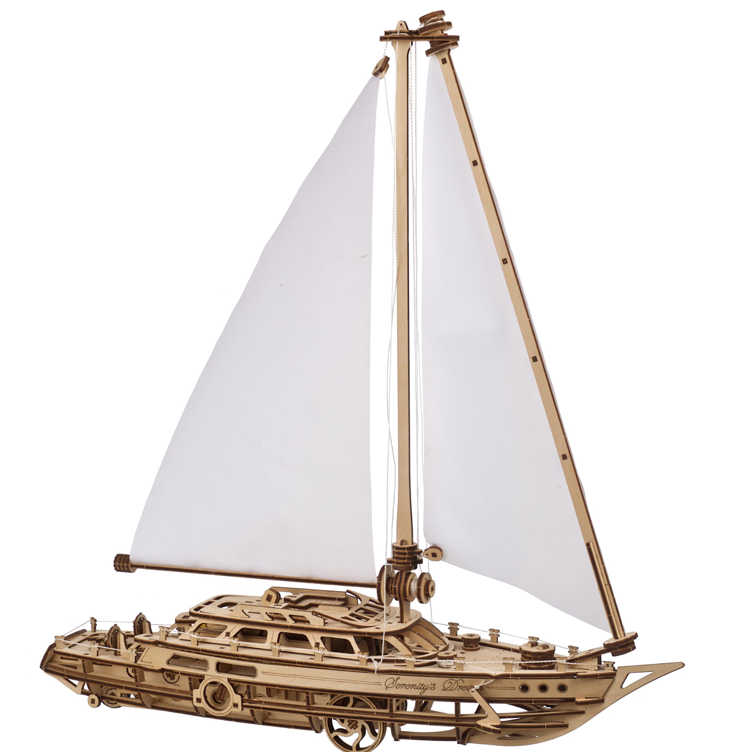 Photo 1 of UGEARS Serenity’s Dream Model Yacht - Model Ships Kits for Adults - Wooden Models to Build for Adults - 3D Puzzles Adult Ship Model Kit - DIY Wooden Model Boats for Enthusiasts