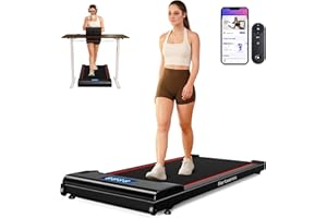 Hartwares NeoSilent Walking Pad Treadmill Under Desk for Home with BLDC Core and Extra-Large Belt, App and Remote Control, Portable and Compact for Small Space