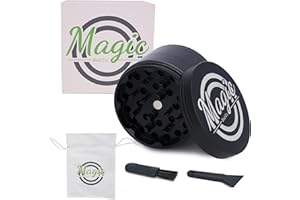 MAGIC BUD CO. Herb & Spice Mill Black 63mm 4 Piece Metal Ceramic Grinder