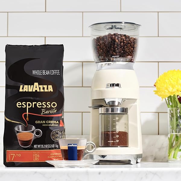 LAVAZZA ESPRESSO BARISTA GRAN CREMA WHOLE BEAN COFFEE BLEND, MEDIUM ESPRESSO ROAST, OZ BAG (PACKAGING MAY VARY) – 2.2 LB, 35.2 OUNCE
