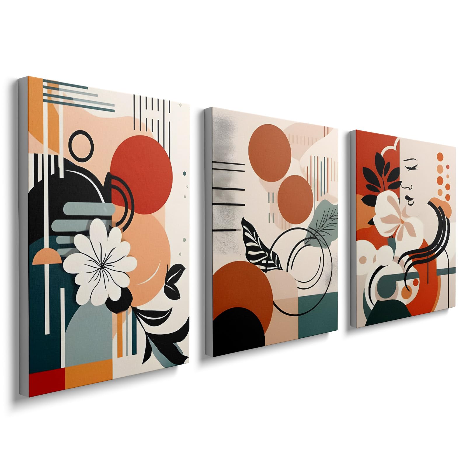 Boho Wall Art Poster Prints Canvas Bedroom Wall Decor Abstract Prints Pictures for Living Room Bathroom Wall Art Prints Framed Home Decoration 12 x 16 Set of 3 Poster Artwork, YH1108