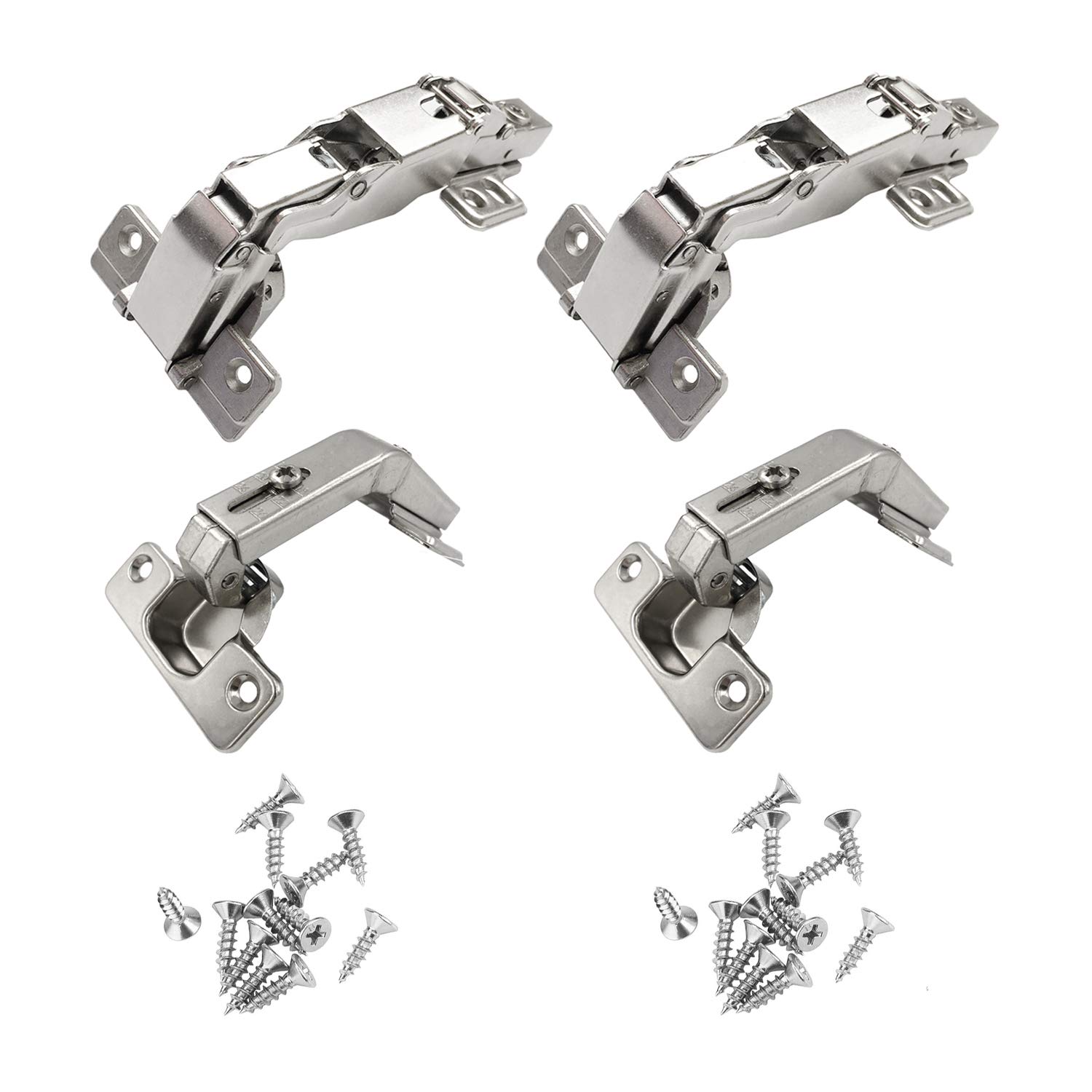 LOOTICH 135 Corner Hinge and 165 Degree Full Overlay Soft Close Hinge with Hydraulic Damper for Kitchen Cabinet Cupboard Wardrobe Combined Angular Folding Doors Pack of 4