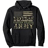 Veteran Of The United States Army Camouflage US Flag Veteran Pullover Hoodie