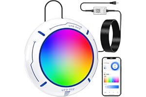 GTBRITER Above Ground Pool Lights with APP Control 20W RGB Dimmable LED Pool Lights with Suction Cups and Built-in Magnets 12V Underwater Pool Light for Above ground Inground Pools IP68 Waterproof 28FT Cord W